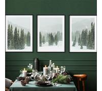 YLHKME Tableau Forêt d'hiver,Affiche Toile Tableau Decoration Murale Salon,pour Chambre Cuisine Bureau, Deco Maison, sans Cadre (Frameless,3X60X90CM)