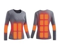 Ylightn Chemise Chauffée pour Hommes Femme, 16 Zones de Chauffage, Contrôle de Température à 3 Niveaux, Hauts de sous-vêtements Thermiques Chauffants de Sport d'hiver en Plein Air
