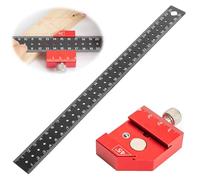Ylinwtech Règle d'angle,Butée de règle,Outil de Mesure,Règle de Traçage,Règle à Coulisse,Équerre Combinée,pour Marquage à 90° & 45°, 0-300 mm pour Travail du Bois