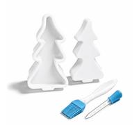 Ylinwtech Set 2 Moules Silicone Sapin Noël | Inclus Brosse & Pipette en silicone, Pour Bougies & Plâtre, Cadeau Festif