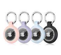 YLK Airtag Porte Clé IP67 étanche avec Couvercle, 4 Pièces Étuis pour Apple AirTag, Étui Airtag Antichoc, Antiperte et Anti-Rayures, compatible pour clés, Animaux, Bagages