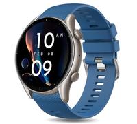 YLK Bracelet Compatible avec Amazfit GTR 4/GTR 3 Pro/GTR 3/GTR 2/GTR 2e/GTR 47mm/Stratos 3/Stratos 2 Homme Femme, 22mm Silicone Bracelet de remplacement Amazfit GTR 4/GTR 3/GTR 2 (Bleu Profond)