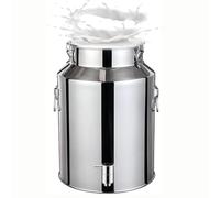 YLKJCE Bidon à Huile en Acier Inoxydable avec Robinet, Bidon à Lait INOX Bidon HerméTique-Seau De Cuisine avec Couvercle-Seau De Rangement pour Le Riz, La Farine, Les CéRéAles(Capacity,35liter)