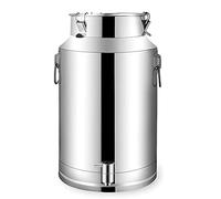 YLKJCE Bidon avec Robinet 5/7/9/14/22 litres, Bidon A Lait Aluminium for à Vin Baril Seau à Eau Huile RéServoir à Thé avec Couvercle Scellé(Capacity,35liter)