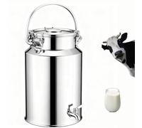 YLKJCE bidon de Lait épais avec Robinet bidon a Lait INOX for À Vin Baril Seau À Eau Huile Réservoir À Thé avec Couvercle Scellé(Capacity,10 Liter)
