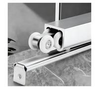 YLLFFLL Rail Porte coulissante Kit De Rails De Quincaillerie pour Porte Coulissante en Aluminium, Guide Et Rouleaux De Rail De Porte Coulissante De Placard Robuste(Silver,1.1m/3.6ft)