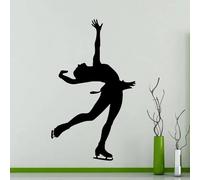 YLLMNOBN Autocollant mural en vinyle pour passionné de patinage artistique, décoration murale pour chambre de fille, dortoir d'école, sport de patinage artistique