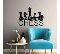 YLLMNOBN Joueurs d'échecs Club école décor autocollant échecs vinyle Sticker Mural décor à la maison salon papier peint