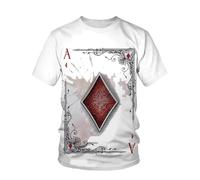 YLLMNOBN T-Shirt à Manches Courtes pour Homme, imprimé en 3D avec Un as de Cartes à Jouer en Forme de Diamant - Respirant, décontracté et idéal pour Les fêtes en extérieur