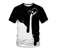 YLLMNOBN T-Shirt à Manches Courtes pour Homme, imprimé en 3D Galaxy Space Paint, Respirant et décontracté, idéal pour Les fêtes en extérieur.