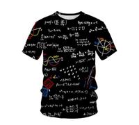 YLLMNOBN T-Shirt Homme imprimé en 3D avec formules mathématiques sur Tableau Noir - Haut d'été Tendance à Manches Courtes et Coupe Ample