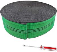 YLM1991 Rouleau de sangles élastiques de rembourrage pour canapé, chaises, tapisserie, 70 mm de large, rouleau alternatif à ressort extensible avec outil de levage (12 mètres)