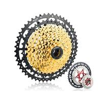 YLME Cassette De Vélo, Pignon De Support De Vélo 8 9 10 11 12 Vitesses, Cassette en Aluminium Séparée pour Vélo VTT pour Shimano Sram Sunrace,d'or,10s 11/42T