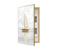 YLME Couvercle de Panneau Électrique Décoratif, Hide Meter, Couvercle de Panneau Électrique Mural, Disponibles, Idéal pour Votre Maison,A(Gold),40×60cm