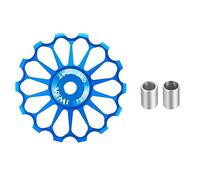 YLME Galet De Guidage pour Dérailleur Arrière De Vélo, Galet De Dérailleur en Céramique Et Alliage D'aluminium Ultra-Léger, 11T-17T, pour VTT Et Vélos De Route,Bleu,11T