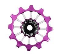 YLME Poulie De Dérailleur Arrière De Vélo 12T, Roue Jockey À Roulement en Céramique avec des Dents Positives/Négatives, Convient Aux Vélos VTT, Pliants Et De Route,Violet
