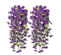 Ylnailky 2 Pièces Fleurs Artificielles Petunia Exterieur Tombantes | Pétunias Artificiels pour L'extérieur | Fausses Fleurs Suspendues Aux UV pour Balcon Patio Fête Jardins Mariages Décoration