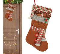 Ylnailky Bas de Noël - 47 Cm Décoration De Bas Avec Motif 3D,Sacs Réutilisables Pour Bonbons De Noël - Pour et Adultes, Fête de Vacances, Maison, Cheminée, Manteau de Cheminée, Arbre,