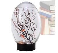 Ylnailky Bols à Poissons pour centres de Table, Bol à Poisson | Petit Aquarium avec lumière LED - Ornement d'arbre de Branche de Fan Portable, planteur aquaponique pour la Maison, Studio