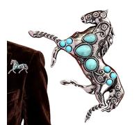 Ylnailky Broches Vintage | Bijou Chic Cheval Perles Bleues | Broche Sur Le Thème Équestre | pour Sac à Dos Écharpe Robe Chapeau Pull Châle