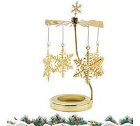 Ylnailky Carousel à Bougies | Carrousel Tournant Doré de Noël avec Éclairage Rotatif - Décoration de Table pour Cuisine Mariage Fête Restaurant Salle de Bain Appartement Anniversaires