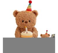 Ylnailky d'ours en Peluche, Oreiller d'ours Mignon | Soft Adorable Bear Plush 15 Pouces | Adorable étreinte Fox Toy Touch Confortable pour Le décor du Salon