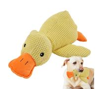 Ylnailky Jouet couineur en forme de canard pour chien | Jouets pour chiot de nettoyage des dents | Canard couineur anti-stress en peluche robuste | Jouets interactifs pour chiens pour chiots, petits