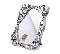 Ylnailky Miroir de Petite vanité, Tablette de Miroir de vanité | Miroirs de Maquillage Personnel - avec Support de Conception d'onde esthétique Portable à la Mode pour Les Femmes Salle de Bain