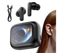 Ylnailky Oreillettes Traductrices - Écran Tactile LCD Annulation Du Bruit,Écouteurs De Traduction IA En Temps Réel Casque | pour Voyage Apprentissage Voyage d'Affaires Travail Études Sports Salle de