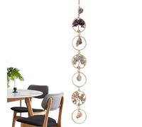 Ylnailky Ornements en Pierres Chakra - 7 Pendentifs Anneaux Naturels Artisanaux - Décorations Maison,pour Thanksgiving Anniversaire Arbre de Noël Bureau Salon Salle de Bains Chambre Hiver