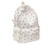 Ylnailky Sac à Dos École Mignon | Sac à Dos Style Fraise pour Adolescente | de Rangement Grande Capacité pour Études | Élève Femme Voyage Cadeau Anniversaire