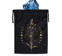 Ylnailky Sac À Tarot En Velours | Pochette Bijoux En Velours Doux Avec Cordon - Organisateur Imprimé Pour Dés Objets Spirituels Fournitures Divination Montre