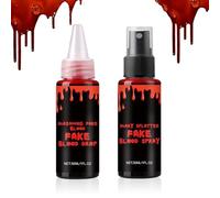 Ylnailky Sang Artificiel Spray - Kit Dégoulinant de Sang pour Costume d'Halloween - Accessoire Costume pour Escape Room Maison Hantée Déguisement Farce Théâtre Cosplay École Fête Hommes