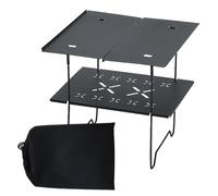 Ylnailky Table Pliable De Petite Taille | Plan De Cuisson À Double Niveau,Table D'Appoint De Camping - pour Barbecue Jardin Randonnée Plage Pique-Nique Festival Fête
