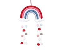 YlobdolY Attrape-rêves bohème tissé rideau de porte tenture murale tapisserie mignon dessin animé arc-en-ciel boule en peluche fond photographie fond pompon maison séjour mariage décoration murale, 10