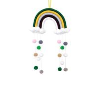 YlobdolY Attrape-rêves bohème tissé rideau de porte tenture murale tapisserie mignon dessin animé arc-en-ciel boule en peluche fond photographie fond pompon maison séjour mariage décoration murale, 12