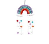 YlobdolY Attrape-rêves bohème tissé rideau de porte tenture murale tapisserie mignon dessin animé arc-en-ciel boule en peluche fond photographie fond pompon maison séjour mariage décoration murale, 13