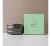 YlobdolY Bol à matcha en céramique avec bec verseur, bol traditionnel fait à la main en grès émaillé en porcelaine émaillée japonaise matcha avec coffret cadeau pour fouetter le matcha noir
