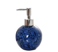 YlobdolY Distributeur de Savon en Céramique pour Salle de Bain Cuisine Douche Boule Ronde Décorative Style Fermier Vintage Remplissable pour Savon Liquide Shampooing Lotions,Bleu