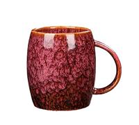 YlobdolY Grande Tasse à Café 500ml en Céramique avec Anse, Tasse à Thé Latte Vintage Nouveauté, Tasses à Café pour Le Bureau et la Maison, Cadeau Unique pour Hommes Femmes,Rouge