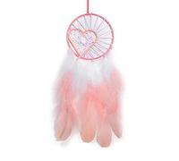 YlobdolY Tapisserie murale bohème en forme de cœur rose avec plumes et pompons faits à la main pour décoration murale de mariage