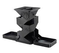 YlobdolY Tour de dés pliable avec double plateaux, impression 3D portable, tour de dés DND pliable pour jeux de rôle de table D&D, dragons et donjons, noir
