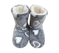 YLONGHG Chaussette Chausson Chaussettes De Sol Chaussures en Coton pour Hommes Et Femmes Bottes De Sol Chaudes Chaussures Chaudes Intérieures Automne Et Hiver-gris-35-37