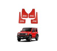 YLOXFW Voiture Garde-Boue Avant et Arrière Fender Splash Guard pour Suzuki Jimny BJ64 BJ74 2005-2025 Bavettes Anti-Éclaboussures Couvre kit 4PC,Envoyer 1 Car Wash Towel,Rouge,2019~2025