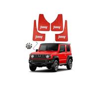 YLOXFW Voiture Garde-Boue pour 2019-2024 Suzuki Jimny HJ BJ64 BJ74 Custom Avant Arrière Anti-éClaboussures Bavettes Boue Rabats Protection Kit Wheel Mud Flaps Fender Splash Guard,Rouge