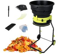 ylpddmm Broyeur à Feuilles électrique Broyeur De Compost Broyeur De Branches Hachoir à Feuilles Broyeur De Feuilles De Jardin,Diamètre De L'entonnoir 54 Cm avec Roues et Sac de Rangement,30mPowerCord