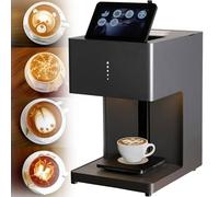 ylpddmm Imprimante à café Latte Art 3D, Automatique, Boissons, Aliments, Selfie, Connexion Wi-FI, Imprimante Alimentaire à Jet d'encre,pour Décorations pour Gâteaux Et Desserts,Black-EB-FT4