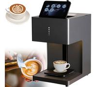 ylpddmm Imprimante à café Latte Art, Jet d'encre numérique, Wi-FI, Impression Photo, Selfie, pour Imprimer Photos, Texte sur Lattes, gâteaux, Cocktails, Cartouches d'encre Alimentaire,Black-EB-FC