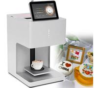 ylpddmm Machine à café Latte Art, Impression Photo personnalisée, Selfie, gâteaux, Desserts, décoration personnalisée pour cafés, Bars et musées, avec Connexion Wi-FI,White-EB-FT4