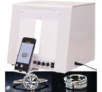 ylpddmm Platine de Photographie Intelligente,Portable Box Photo Studio avec 4pcs LED, boîte à lumière pour Photographie avec Plateau tournant à Vitesse réglable,TB30
